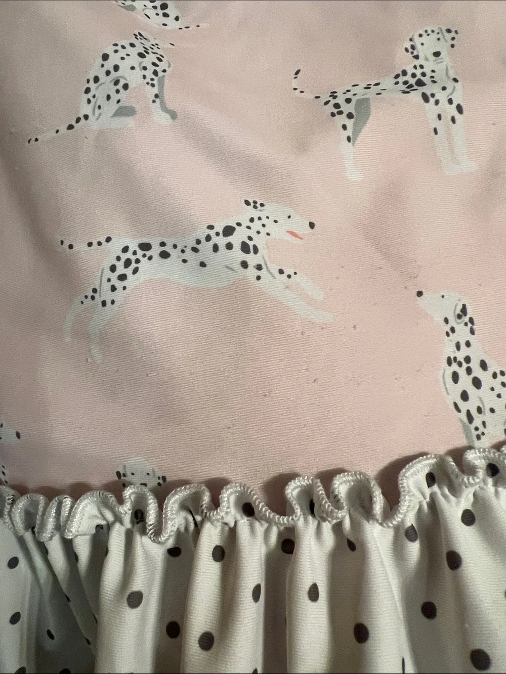 SweetHoney Pink Dalmatian Ruffle Swim Two piece